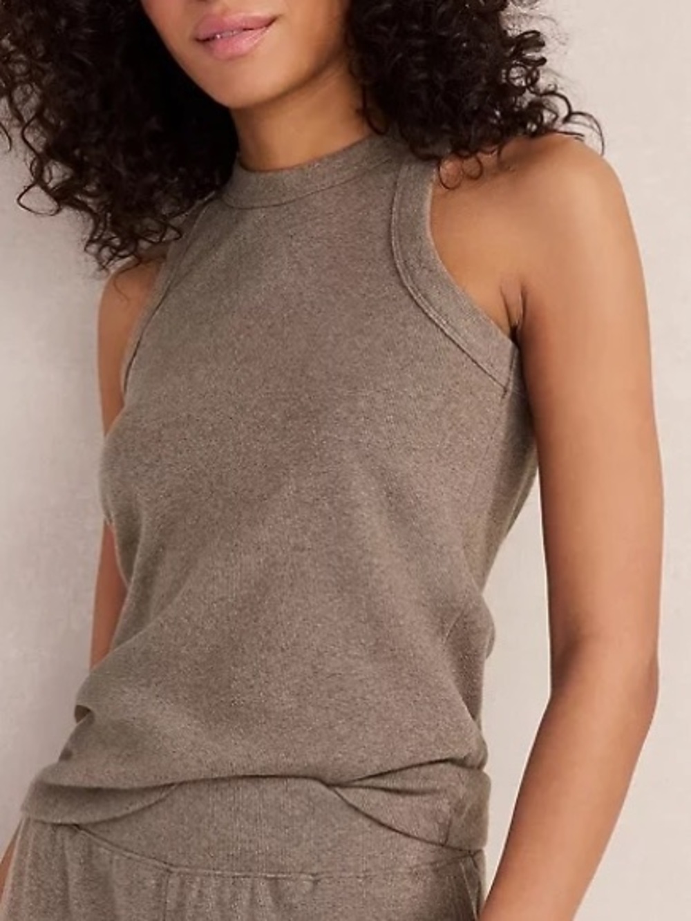 HAVEN Well Within Ribbed Tank in Taupe size Small